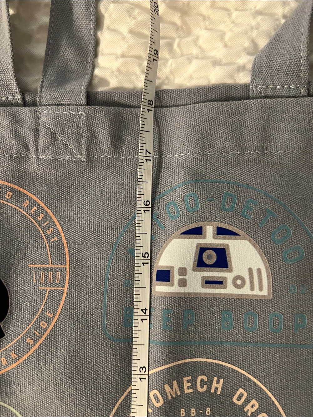 Gray Star Wars Graphic Tote Bag - Picture 5 of 5